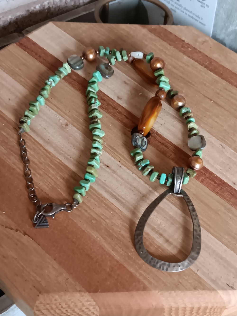 Silpada Mixed Stones Tigers Eye 925 Sterling Silver Necklace